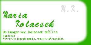 maria kolacsek business card